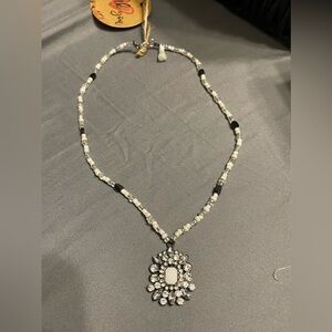 Black and white beaded necklace